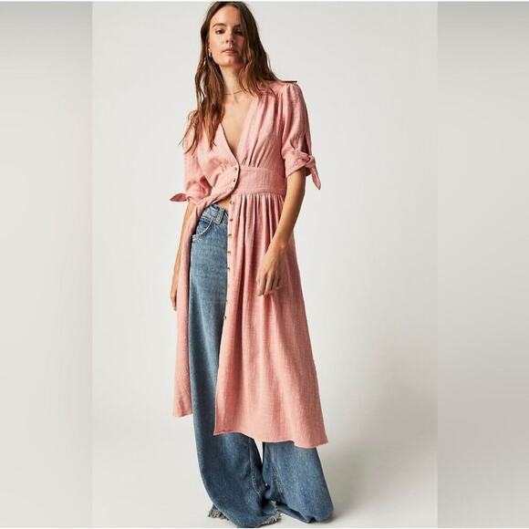 B1 Free People Love of My Life Midi Dress Womens Small Boho Romantic Cottagecore - Picture 1 of 8